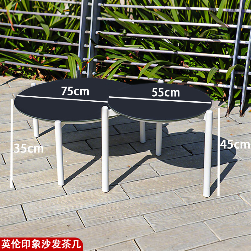 Sofá al aire libre a prueba de lluvia y protección solar patio terraza villa jardín de aleación de aluminio sofá mesa de té silla de caña combinación de muebles