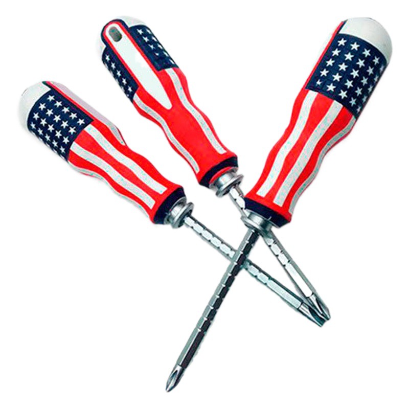 Destornillador de doble propósito de bandera nacional s2 genuino destornillador cruzado retráctil de 6mm de alta dureza destornillador manual