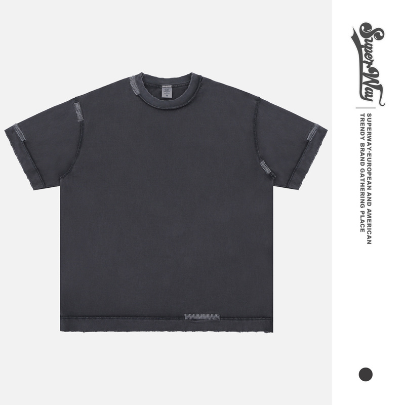 Lanhai Men's 300G Anti-car Craft Washing Car Seam Design Sense 2025 Spring/Summer New Tide Brand Short Sleeve T-shirt Lanhai Men's 300G Anti-car Craft Washing Car Seam Design Sense 2025 Spring/Summer New Tide Brand Short Sleeve T-shirt