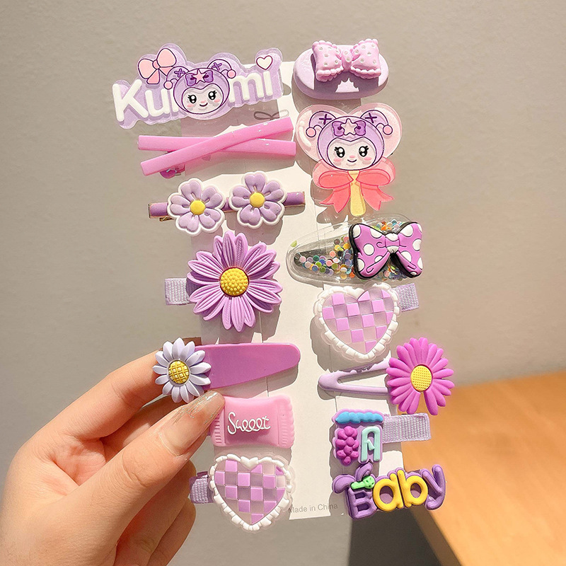 2024 nuevo clip BB de color lindo clip de cabello de boca de pato chica lateral clip de frange para niños tocado tarjeta de cabello rotura