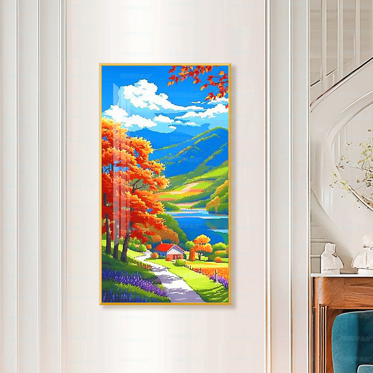 [Algodón importado] Mona Lisa Royal Crosspoint Pastoral Cabin Nueva decoración encantadora bordada a mano image 3