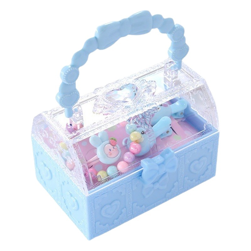 子供のかわいいアクセサリーのブレスレットのネックレスの皮筋の組み合わせのセットのプレゼントの箱の女の子の赤ちゃんの贈り物のアクセサリーの収納箱