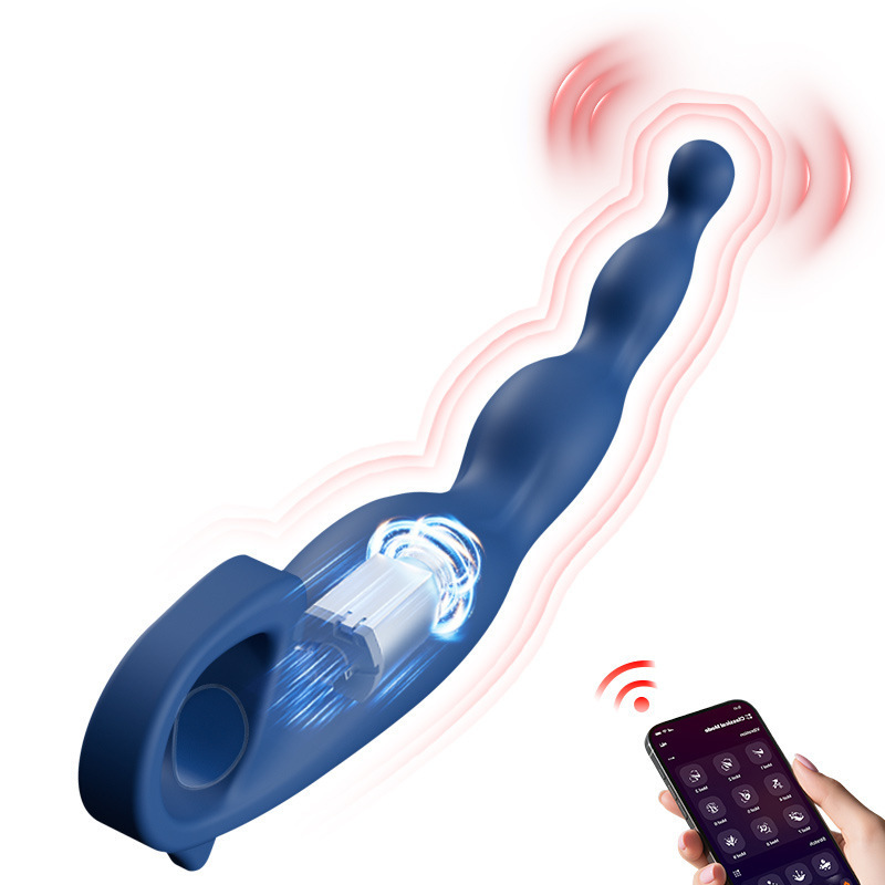 APP Pulling Beads Stimulating Postnatal Electric Shock Anal Stopper Novice Open Anal Orgasm Masturbator Prostate Massage Stick_voghion.com