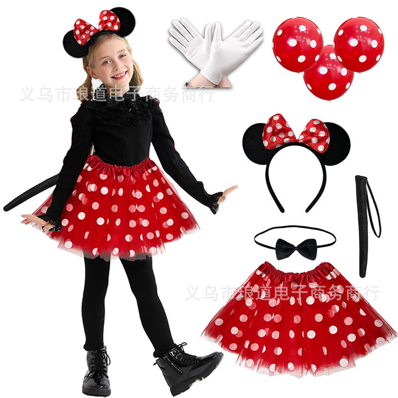 Halloween Christmas Dress up Mickey Minnie Mickey Mouse Polka Dot Headband Bow Tie Tail Gloves tutu Skirt Suit Halloween Christmas Dress up Mickey Minnie Mickey Mouse Polka Dot Headband Bow Tie Tail Gloves tutu Skirt Suit
