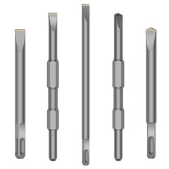 Hammer drill bit square shank four-socket smooth shank alloy chisel wall corner wiring grooving concrete cement