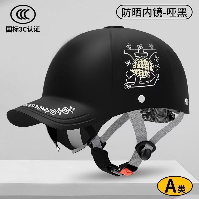 3C認定電気自動車ヘルメット、男性用アヒルタン野球ハーフヘルメット、女性用オールシーズンユニバーサルバッテリーオートバイヘルメット|undefined