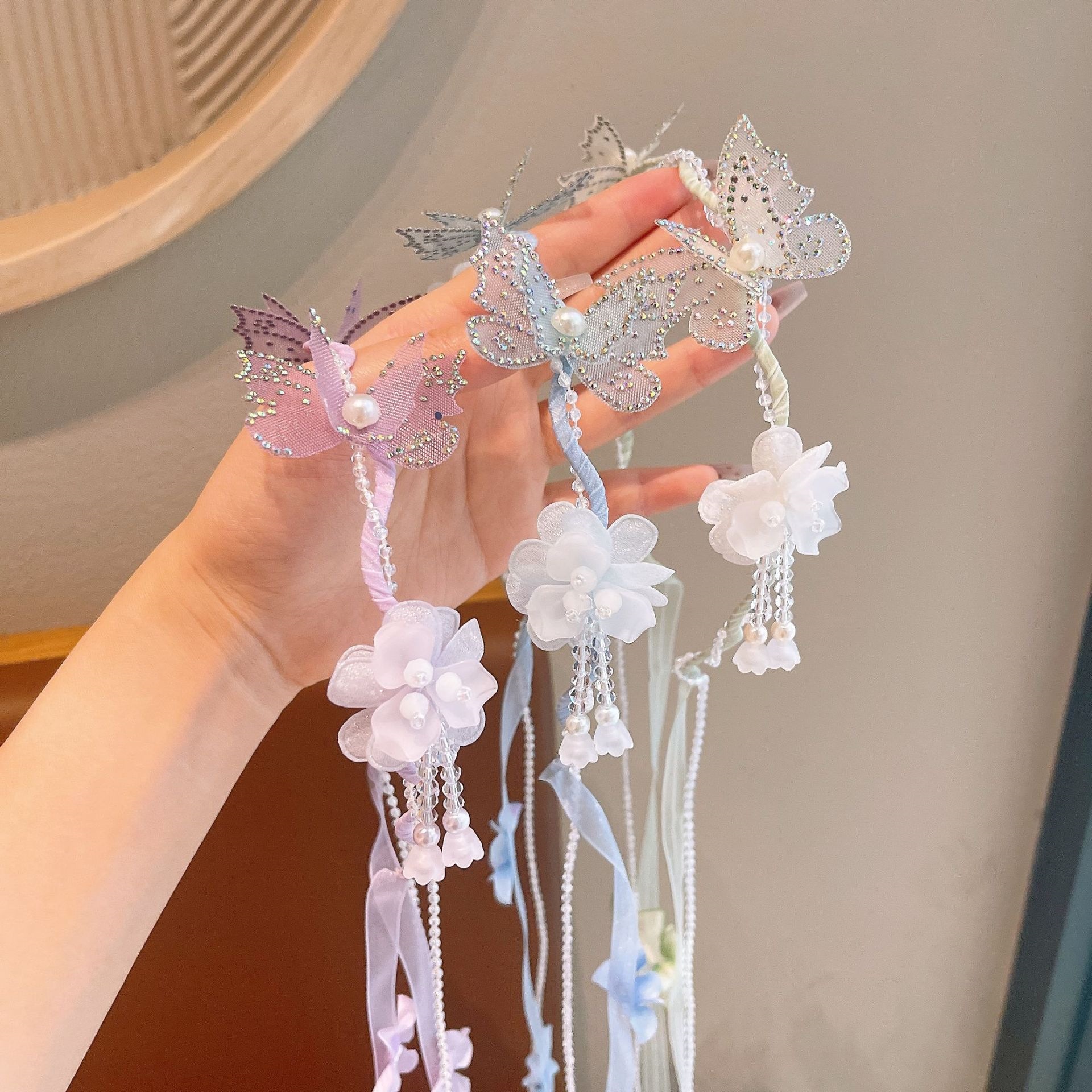 Flores para niños bandas de cabello trenzadas bandas de cabello 2026 nuevas chicas princesas bandas escenario espectáculo antiguo tocado de fotos
