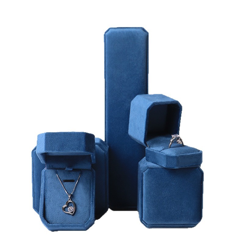 Nuevo joyero octogonal de terciopelo, caja para pendientes y anillos para el 25 aniversario, caja para guardar collares, pulseras y brazaletes con un toque de alta gama. image 6