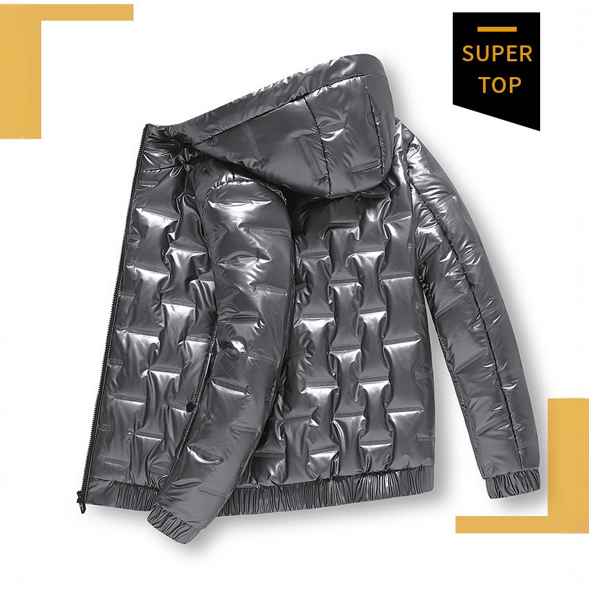 Abrigo acolchado de algodón de seda de invierno abrigo de hombre abrigo acolchado de algodón engrosado con sombrero ropa de invierno de los hombres abrigo acolchado de algodón juvenil ropa con capucha de los hombres