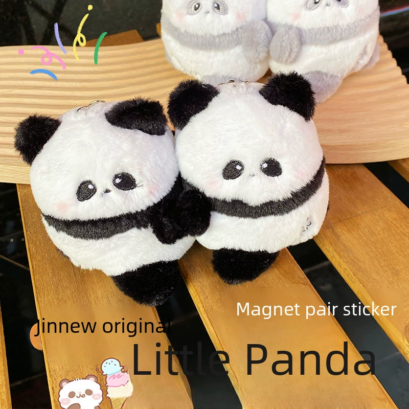 Jinnew Friends Sticker Series Cute Panda Plush Keychain Creative Couples Capital Couple Trip wholesale