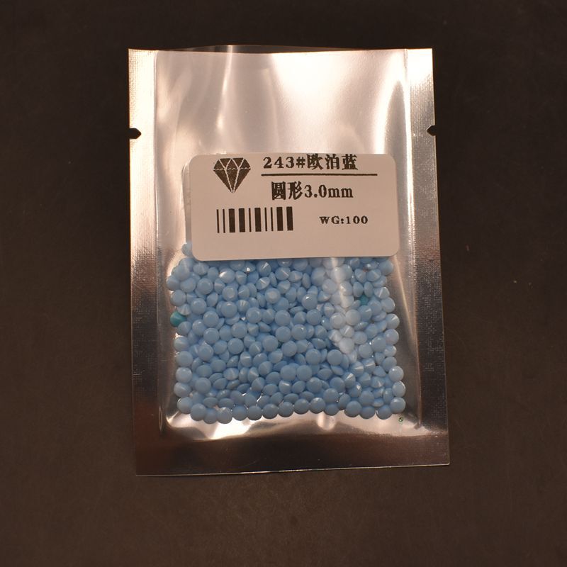 243# Blue Opal round bare stone opal blue round diamond colored gemstone wholesale 1mm2mm3mm
