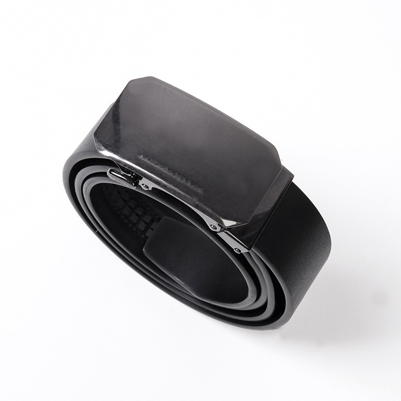 Brand label cutting Four Seasons men's new alloy automatic buckle belt head business casual single ring belt D1Y008