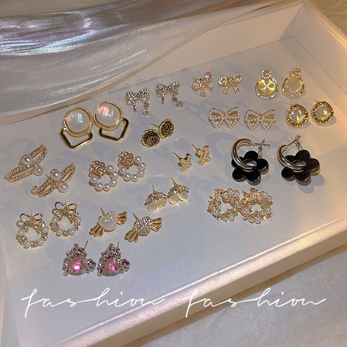 925 silver needle light luxury high-end fashion pearl earrings high-end niche retro earrings temperament earrings wholesale