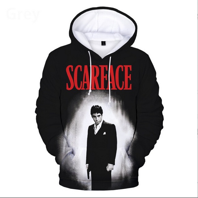 2024 cross-border e-commerce men's and women's parent-child pullover hoodie vests fashion 3D digital printing Scarface scar surface