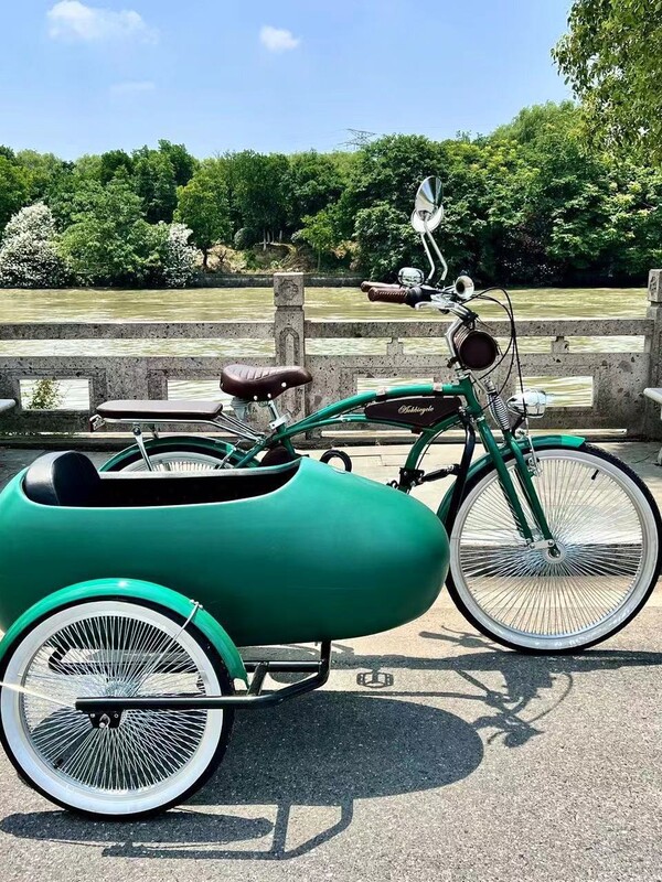 快適な三輪自転車、高級公園展示用サイドバケット付き自転車、高級サイド三輪車|undefined