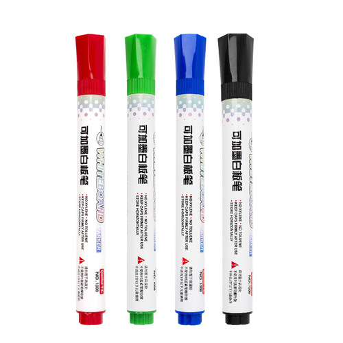 Qianhui whiteboard pen large capacity wholesale erasable and refillable dry erase color marker floating pen easy to erase whiteboard pen