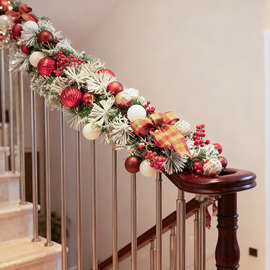 ✅2025款圣诞装饰藤条耶诞布置毛条圣诞节藤条挂饰墙面门框窗