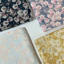 秋冬新款雪尼尔提花油画风小玫瑰花布手工DIY包抱枕裙子服装面料