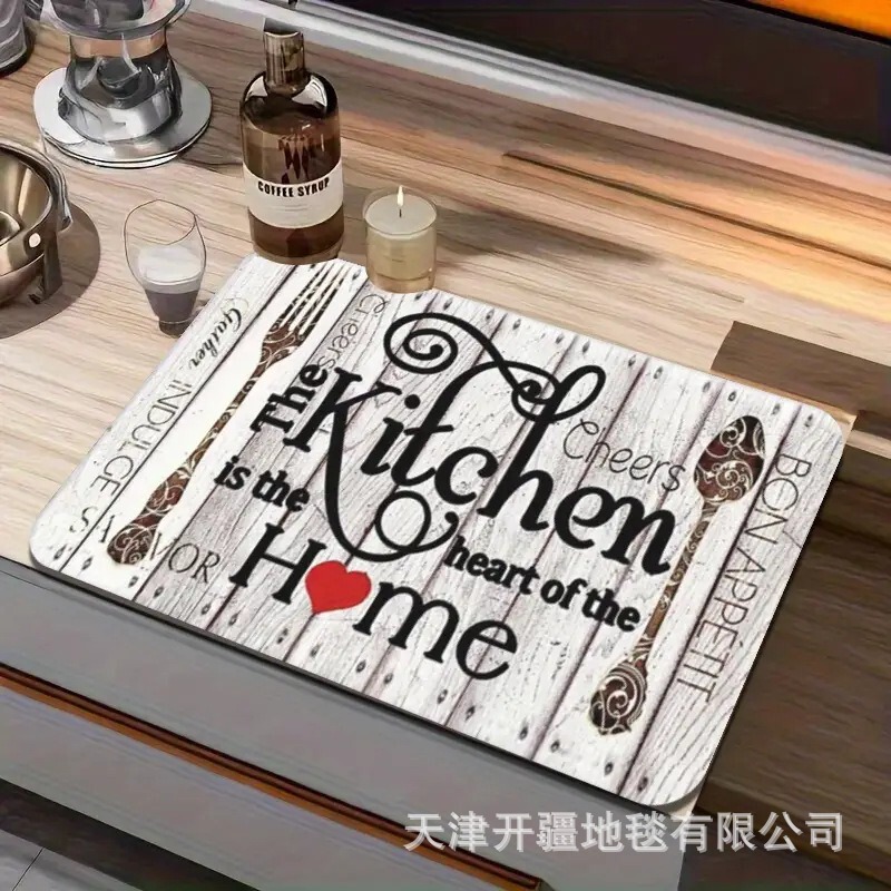 跨境美式风格家用厨房卫生间台面吸水防滑易打理沥水垫隔热垫现货|undefined