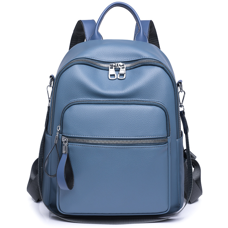 Bolsos mujer 2023 nueva mochila casual de cuero suave para mujer moda versátil multifunción de doble uso mochila de viaje marea