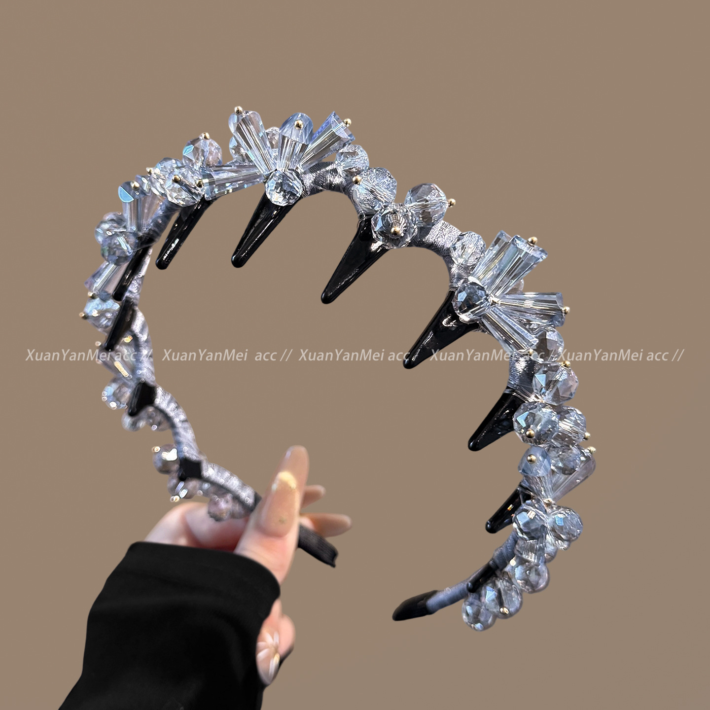 Blue crystal snowflake handmade