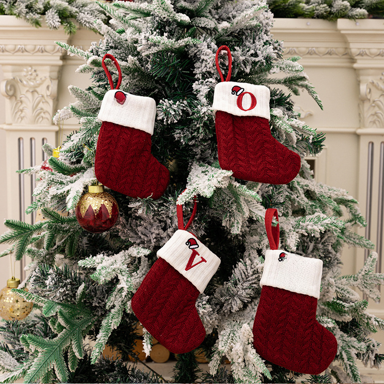 Gestrickter Weihnachtsstrumpf Mit Initialen Als Anhänger_voghion.com