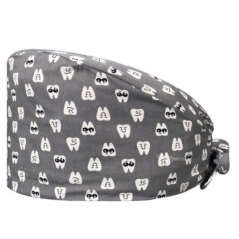 Venta caliente de Europa y América Mickey casquillo de la enfermera médico tapa de impresión de algodón puro sombrero de trabajo de exportación de comercio exterior en la acción al por mayor