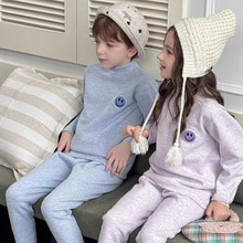 儿童保暖内衣套装秋冬季加绒加厚女童男宝宝德绒秋衣秋裤小孩睡衣