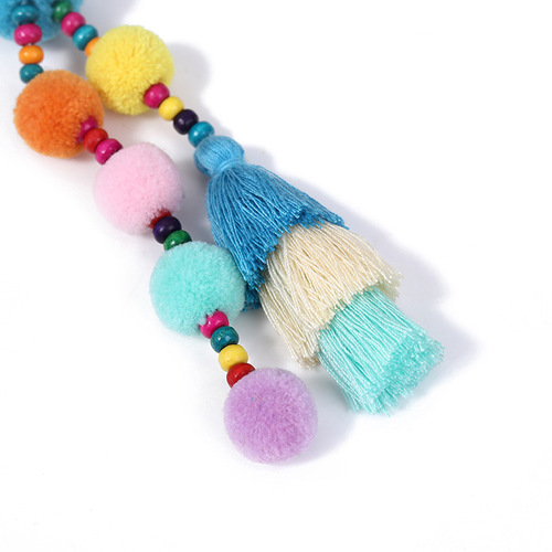 Creative diy jewelry accessories colorful fur ball tassel bag pendant keychain pendant clothing accessories wholesale