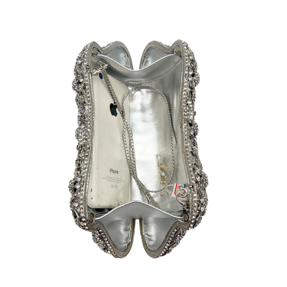 Túi clutch nữ đính kim cương hoa mẫu mới, phong cách Âu Mỹ, cầm tay dạ tiệc — Màu bạc, Màu sâm panh, Màu vàng kim, Cá tính đặt làm