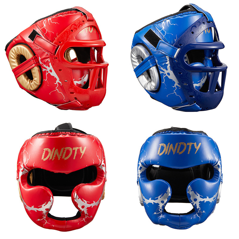 Full-enclosed Boxing Helmet Adult Children Face Mask Head Protecting Sanda Taekwondo Protectors Headgear Fighting Muay Thai