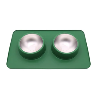新款狗碗双碗宠物喝水喂食硅胶食盆防滑防打翻防溢狗狗食具碗批发