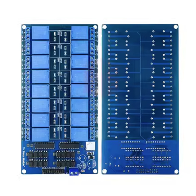 16路继电器模块 5V 12V 控制板 带光耦保护带LM2596电源 继电器