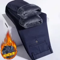 Мужские повседневные брюки плюшевые толстые молодежные деловые свободные прямые брюки мужские брюки теплые длинные брюки зимой