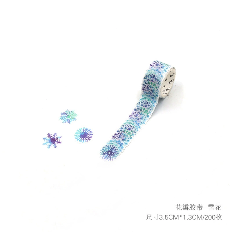 Бархатная лента Washi стикеры, рулоны, 48 шт в коробке, цветочные формы, assorted цвета