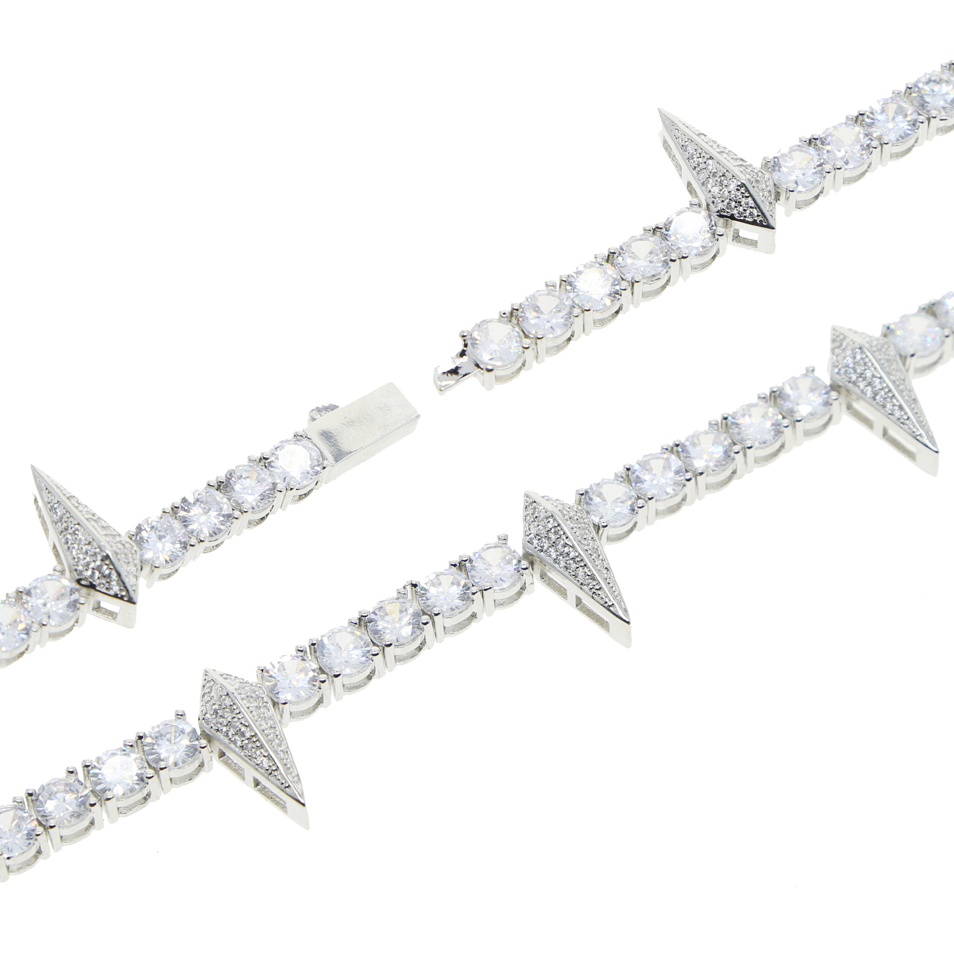 Men'S Gender Inlay Design Hip-Hop Punk Rhombus Copper Inlay Zircon Men'S Bracelets Men's Chain Bracelets