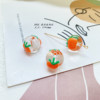 Glossy beads, earrings handmade, accessory, hand painting