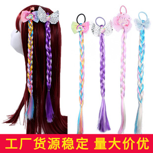 Children's colorful wig braid braid hair rope girls baby little girl princess braided hair accessories headdress hair ring