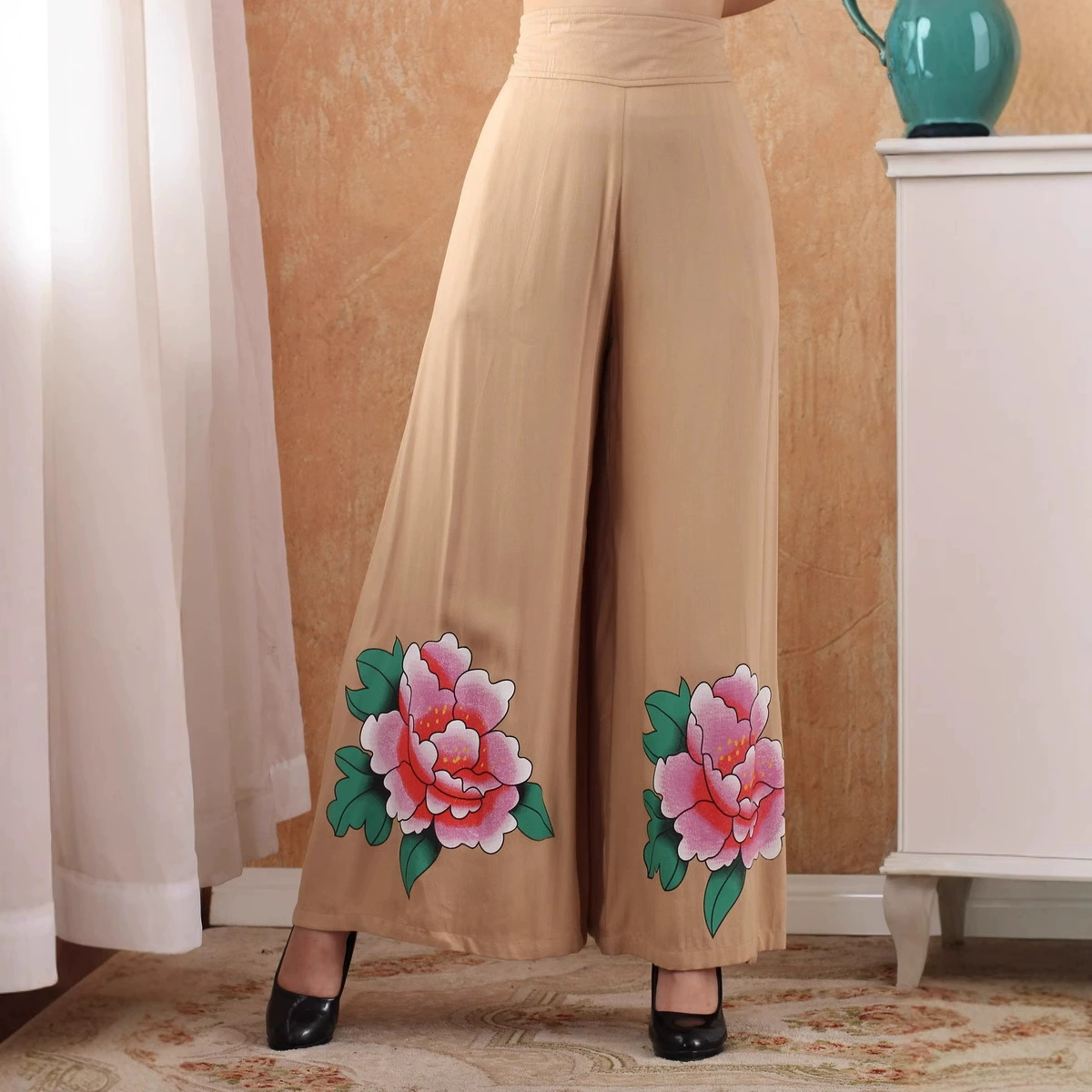 Костюм Тан-кюлоты для матери среднего и пожилого возраста 2369-1, льняные Женские брюки из хлопка и льна, женская одежда в этническом стиле, китайская одежда, широкие брюки