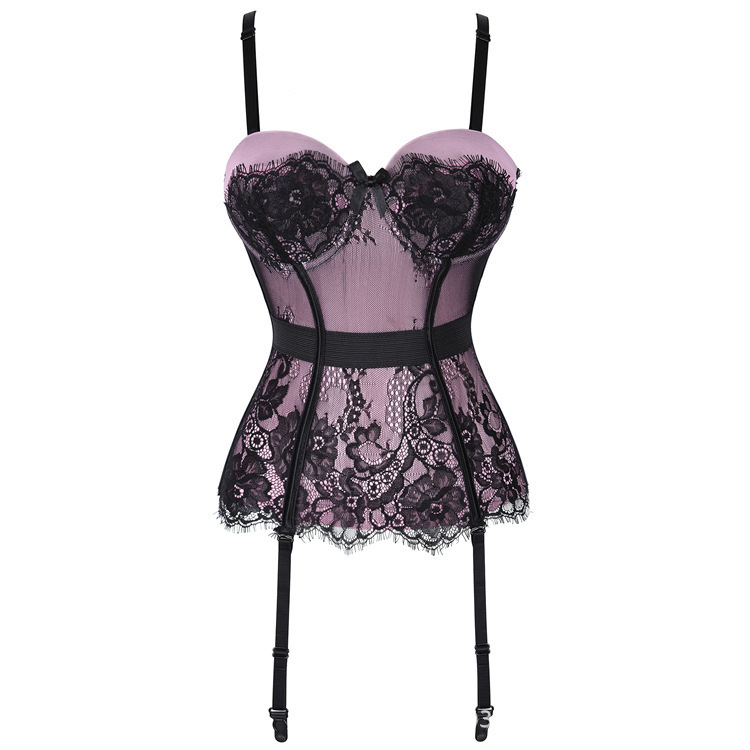 Know the beauty of pure want breast strap lace ultra-thin breathable body garment garter belt eyelash steel ring breast pad