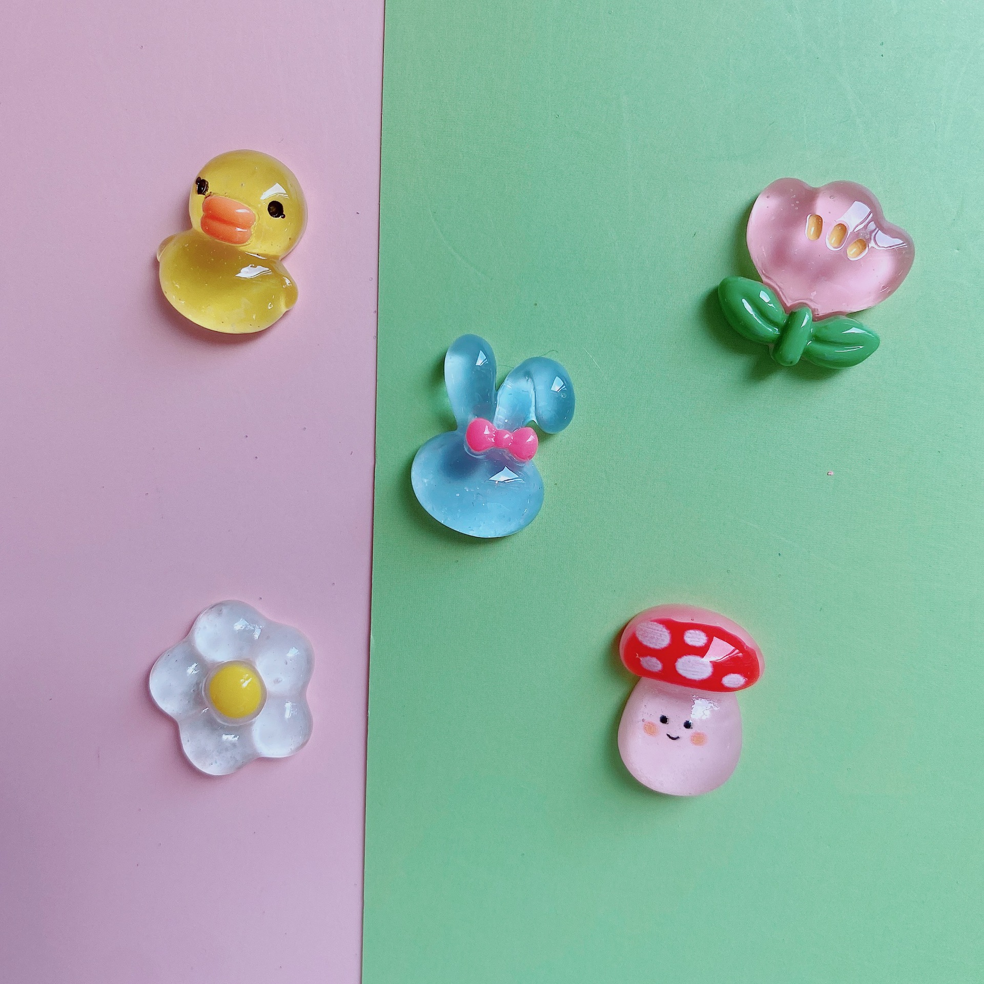 Ice Mushroom Tulip Flower Duck Rabbit DIY Accessories Mobile Phone Case Hairpin Brooch Patch Accessories