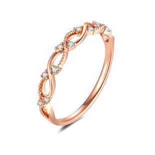 18K Rose Gold Bouquet Small Row of Rings for Women Henan Artificial Laboratory Cultivation Diamond Ring Stacked Wedding Ring Source