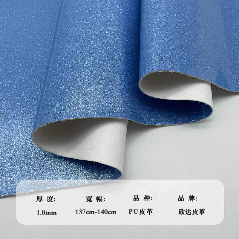 1.0mm polvo de cebolla verde polvo de oro brillante cristal grit pu zapatos de cuero equipaje perlado Gelit tela de cuero sintético