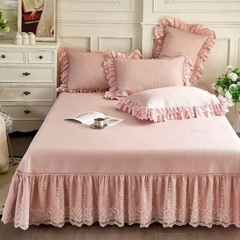 新款A类母婴级冰丝凉席三件套可机洗折叠席子空调被夏被软席子被