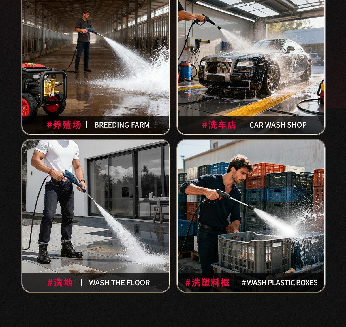 【Black Cat Genuine Product】Ultra-High-Pressure Car Washer for Car Wash Shops, Professional Household and Commercial High-Power Cleaning Device