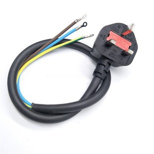 直销BS认证沙特英规三芯电源插头线 三脚英式品字尾打印机电饼档