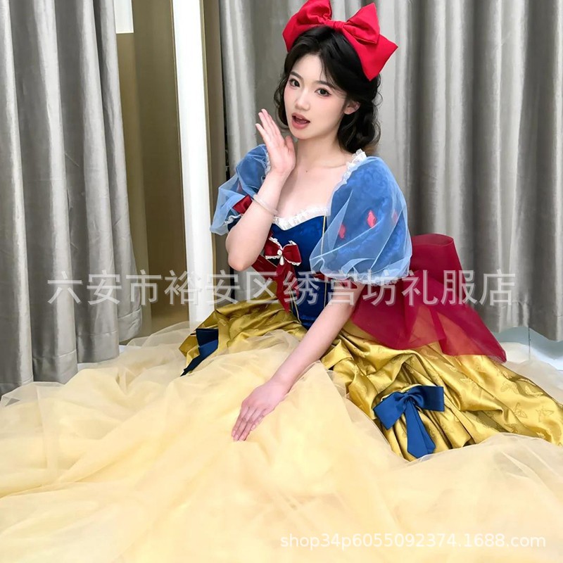 2025 Halloween Snow White Costume Dress Adult Dress Queen Princess Dress Stage Snow White