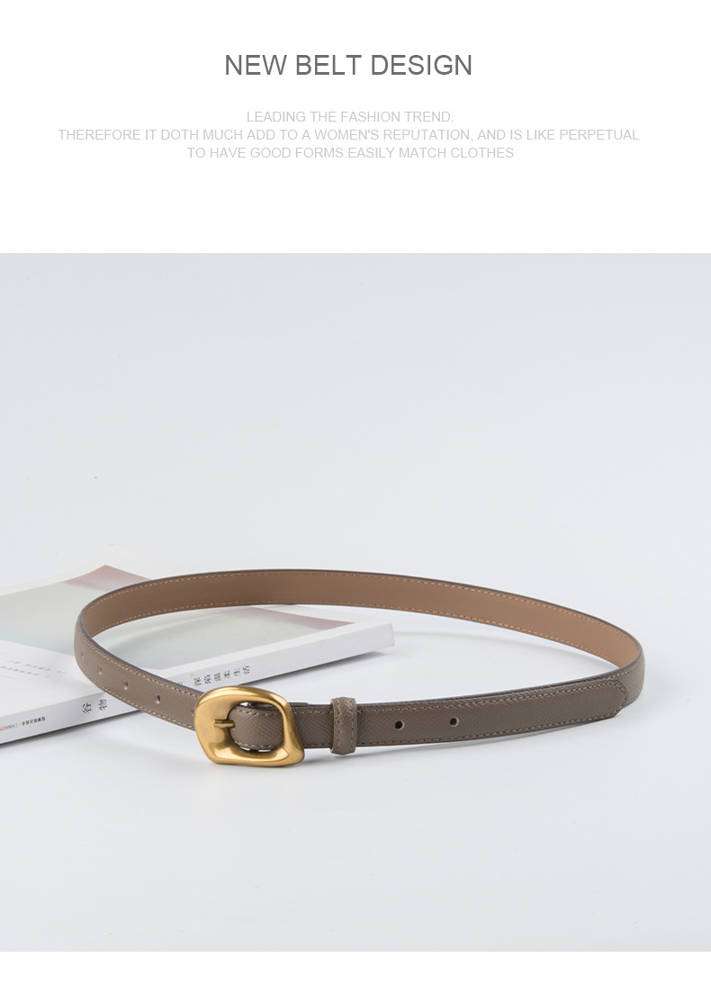1 Piece Quantity Daily Occasion Simple Style Geometric Two-Layer Cowhide Alloy Women's Leather Belts