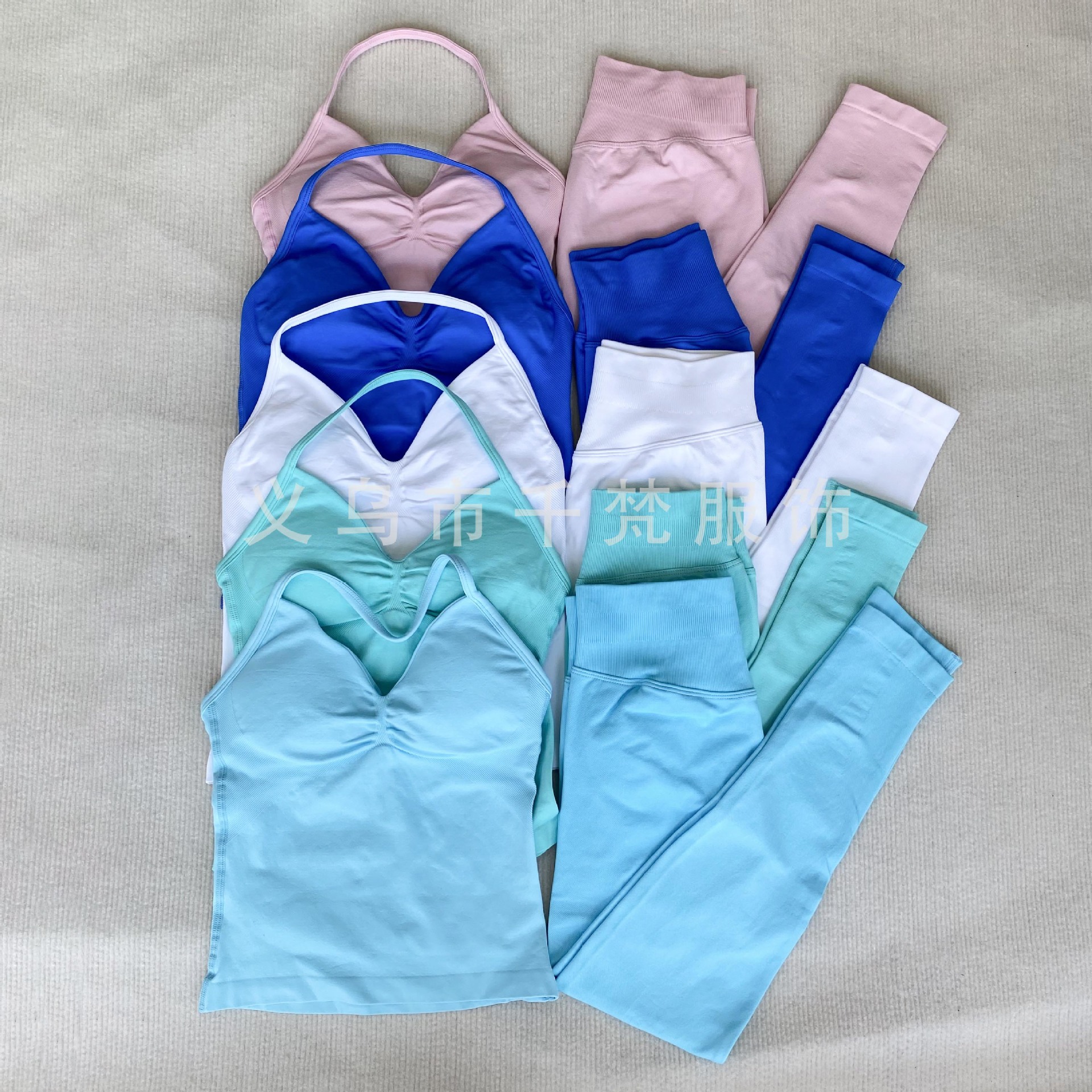 Dfyne Vest Pants Suit Halter Top Sports Yoga Vest Women's Fitness Workout Yoga Suit