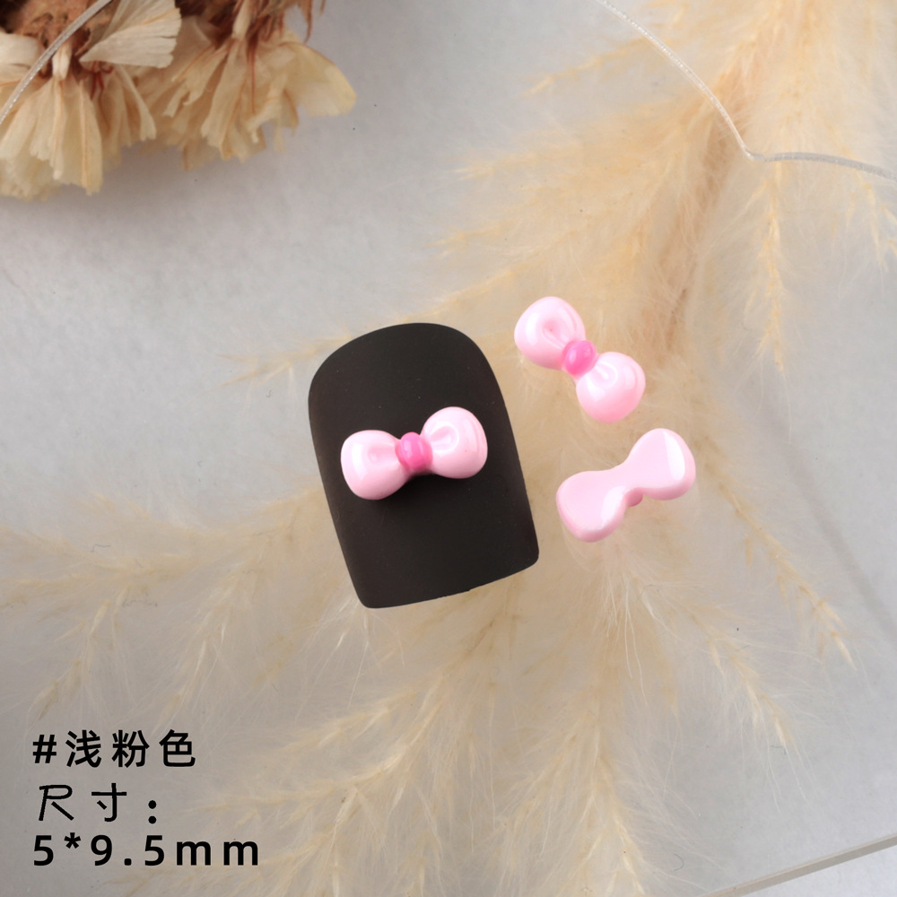 Hot black kitty series nail art bowknot resina joyería verano dulce pajarita accesorios para uñas